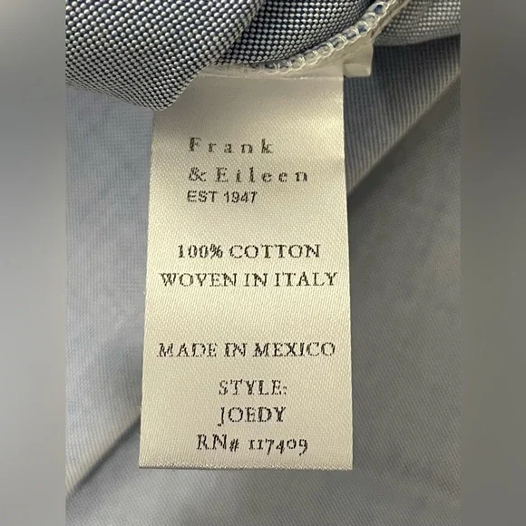 Frank & Eileen Joedy Boyfriend Oxford Cotton Button-Up Shirt NWT Size‎ Small - Picture 5 of 12